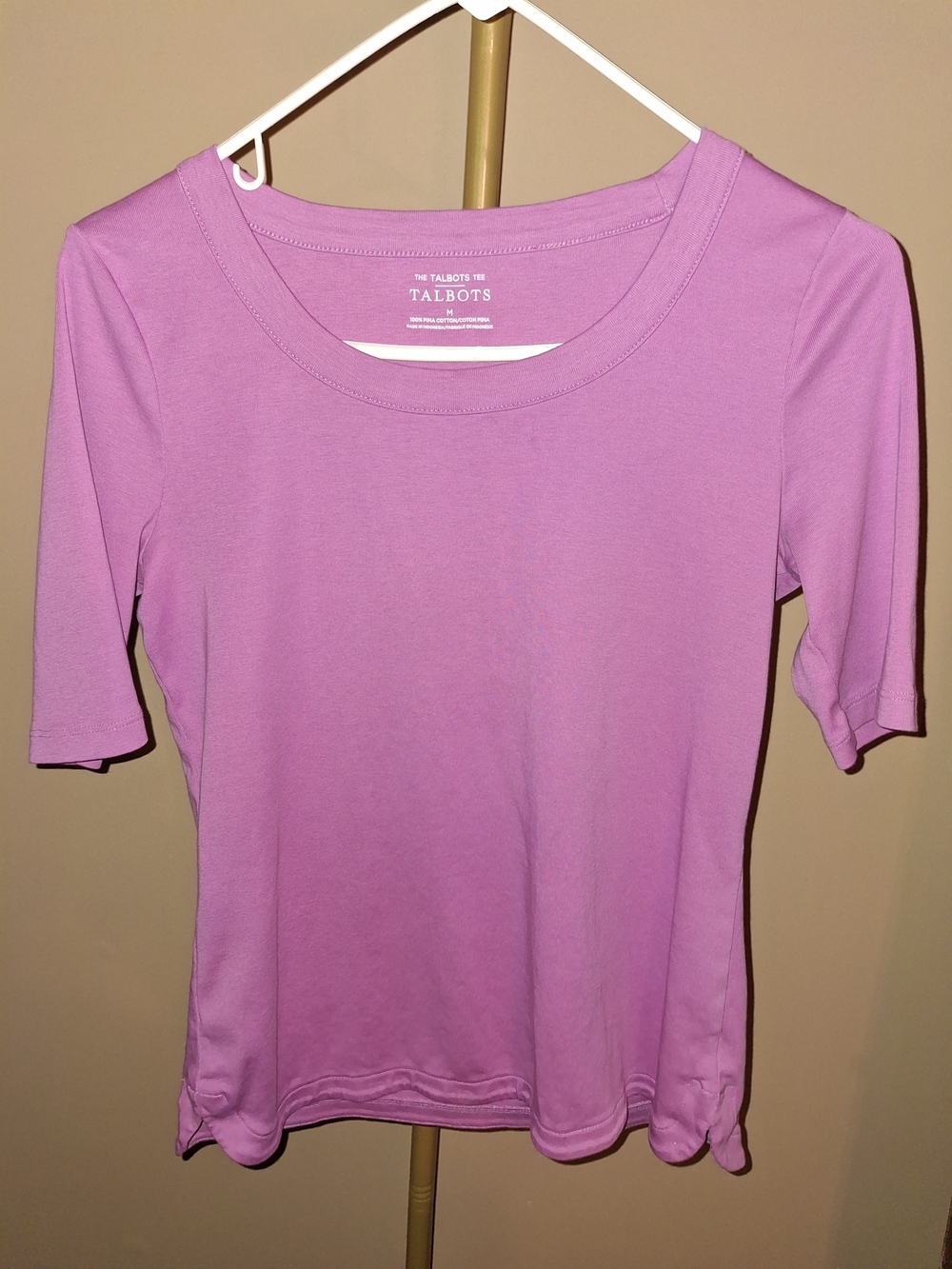 Talbots Women's Pink Scoop Neck Short Sleeve Top